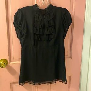 Nanette Lepore Black Chiffon Top